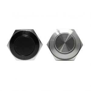 16mm Push Buttons Black and Silver