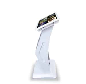 22 Inch Modern Free Standing Kiosk in White Side View