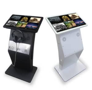 Black and White 22 Inch Modern Free Standing Kiosks