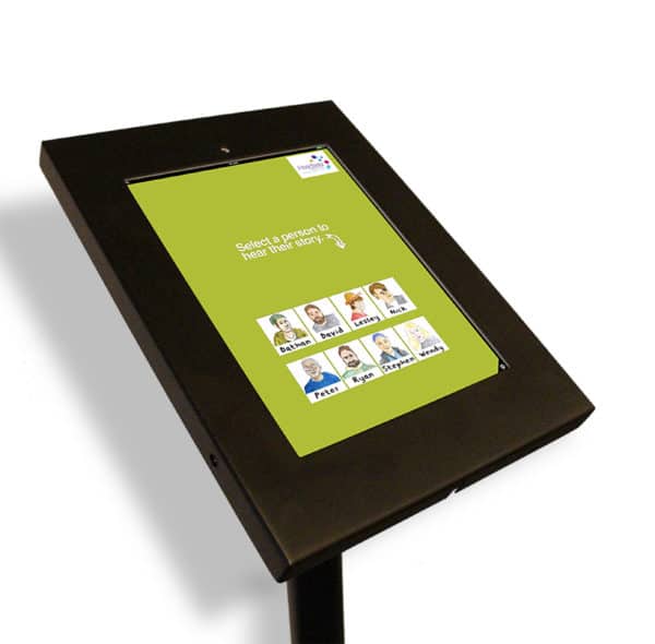 Free-Standing iPad Stand & Enclosure Portrait Mode