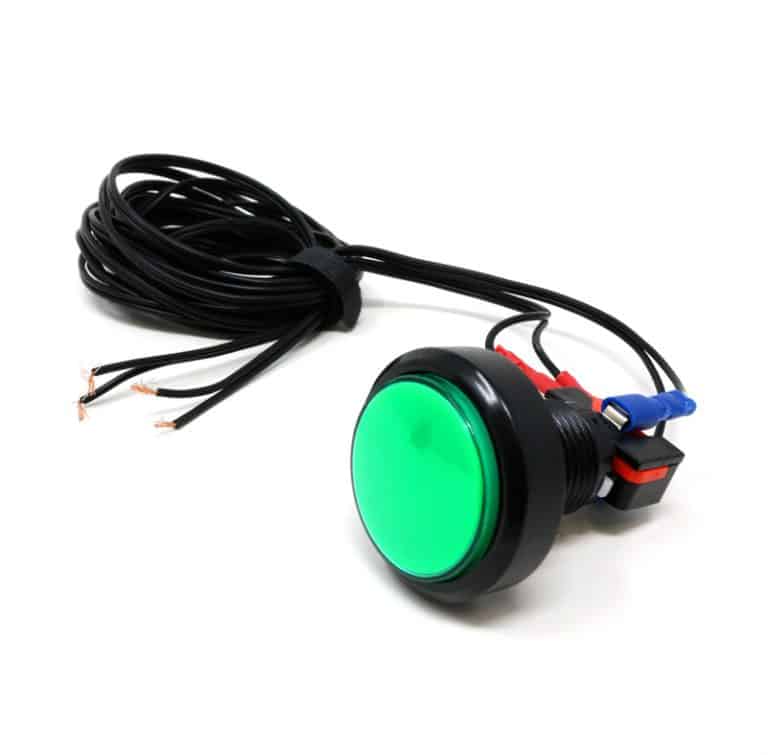 Green Amusement Button with Wiring