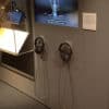 Old Style Armoured Cabled Headphone hangers installed at Science Museum