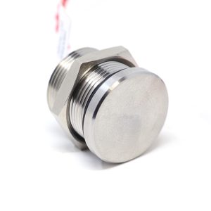 Piezo Button Side View Silver with Nut