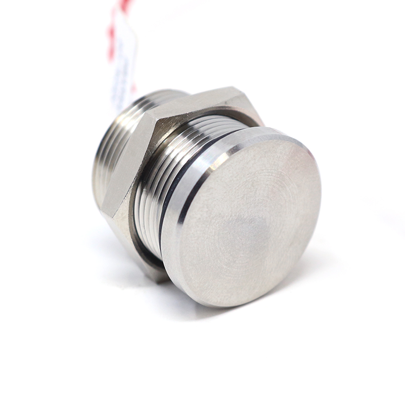 Piezo Button Side View Silver with Nut