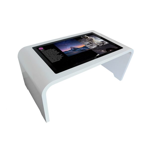 Sleek Multi-Touch Table White Left Angle