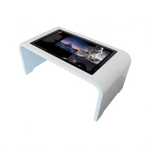 Sleek Multi-Touch Table White Right Angle