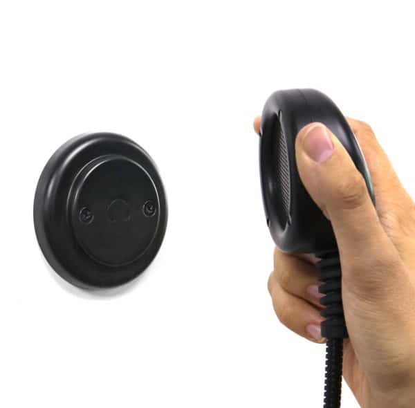 Heavy Duty Handset with Magnetic Hanger in use