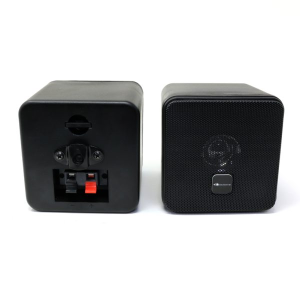 Black Mini Box Speakers with Wall Mount