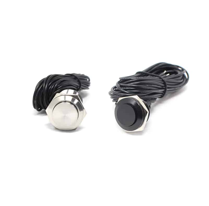 Stainless Steel and Black Push Button