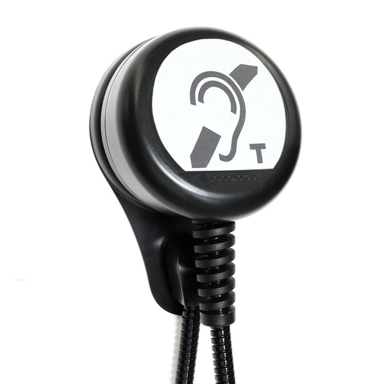 Hearing Loop Heavy Duty Handset White Label Teardrop Black