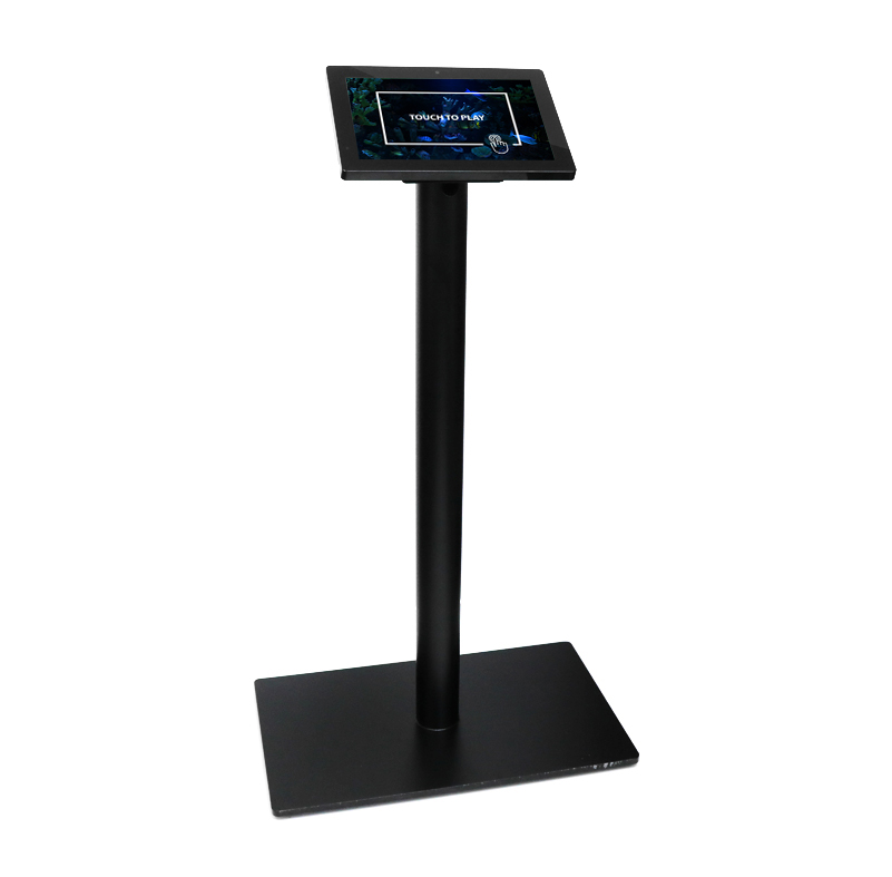 10 Inch Exhibit Loop Tablet on Weighted Stand left angle