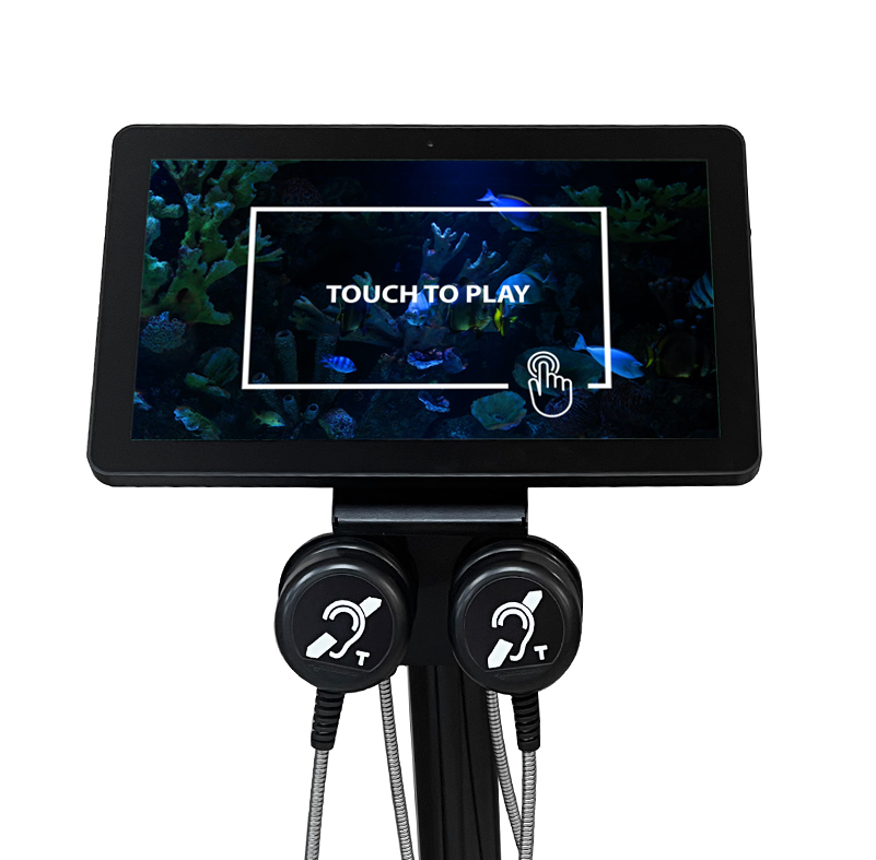 15 Inch Exhibit Loop Tablet With Bespoke Two Handset Bracket 15 Inch Exhibit Loop Tablet With Bespoke Two Handset Bracket